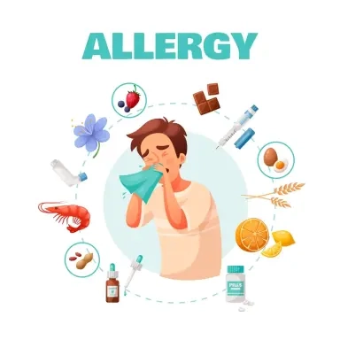 Person sneezing from indoor allergens circulated by dirty air ducts in Everett WA