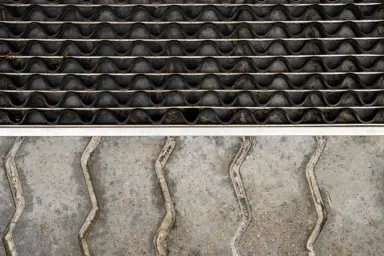 Before: Heavily soiled and clogged air duct vent – typical buildup in Everett homes